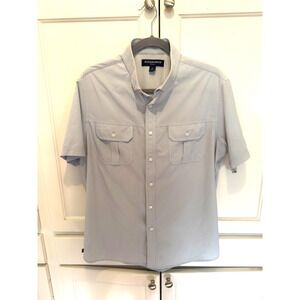 Mizzen+Main Leeward Mens Large L Short Sleeve Button Up Shirt Performance Fabric
